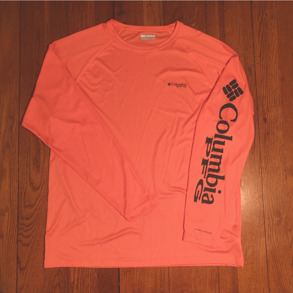 Columbia Fishing Shirt LS- Peach/Light Orange